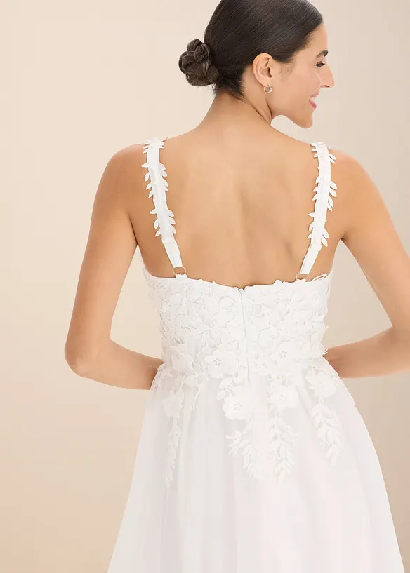 Robe de mariée en tulle délicat et dentelle, bonprix