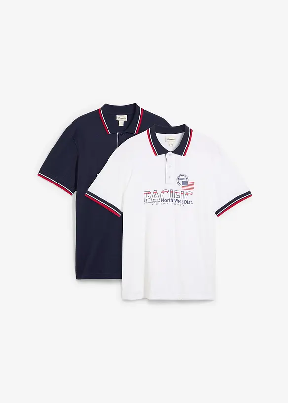 Lot de 2 polos 100% coton, bonprix