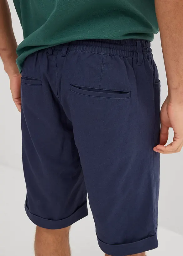 Bermuda &agrave; taille &eacute;lastiqu&eacute;e en lin m&eacute;lang&eacute;, Regular, bonprix