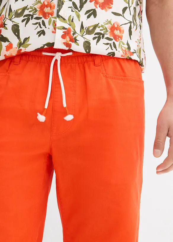 Bermuda à taille élastiquée en lin mélangé, Regular, bonprix