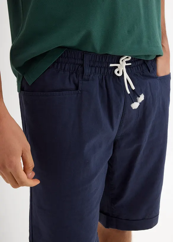 Bermuda &agrave; taille &eacute;lastiqu&eacute;e en lin m&eacute;lang&eacute;, Regular, bonprix