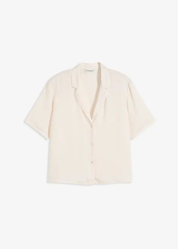 Chemisier en satin avec col &agrave; revers, bonprix
