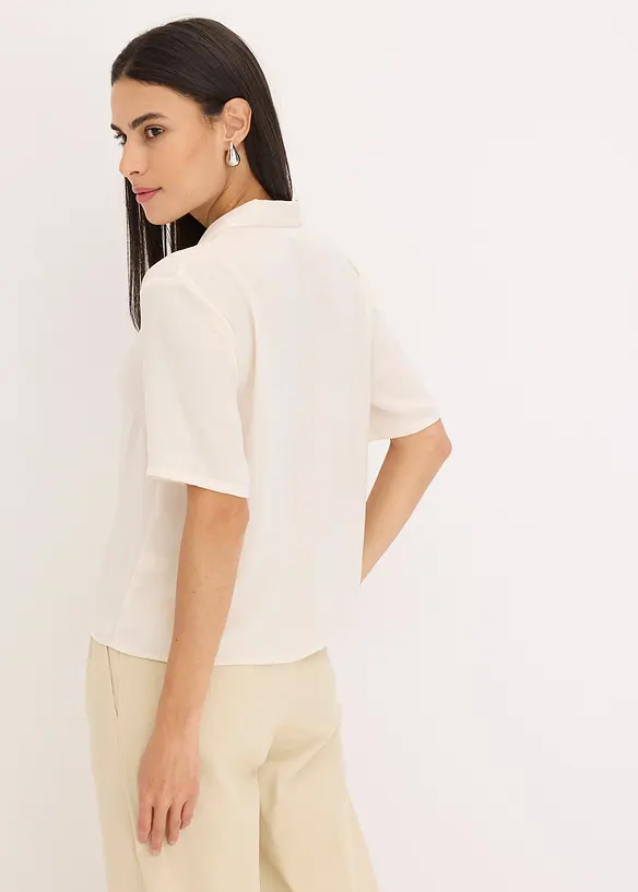 Chemisier en satin avec col &agrave; revers, bonprix