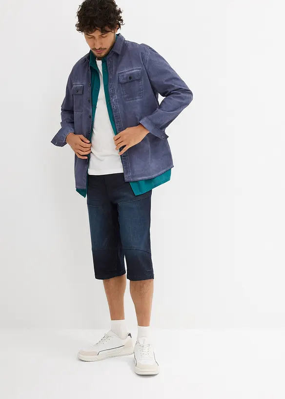 Long bermuda en jean extensible, Regular, bonprix