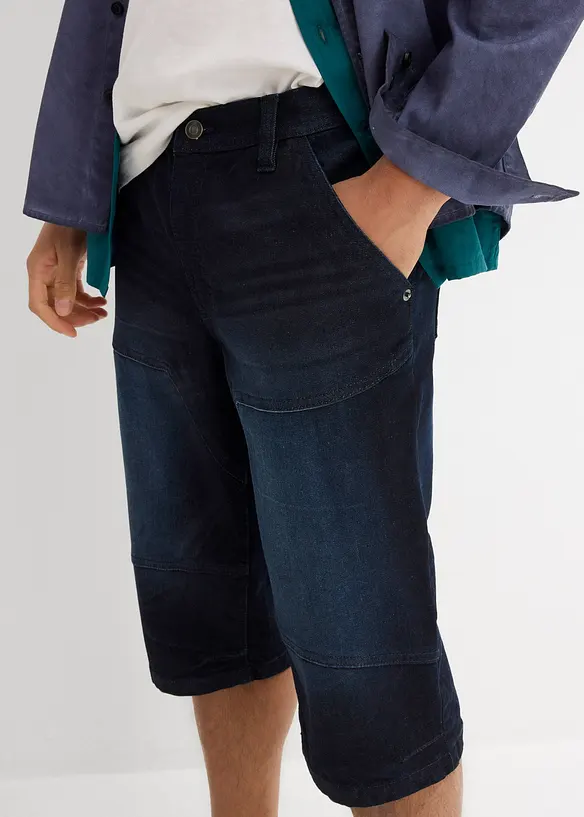 Long bermuda en jean extensible, Regular, bonprix