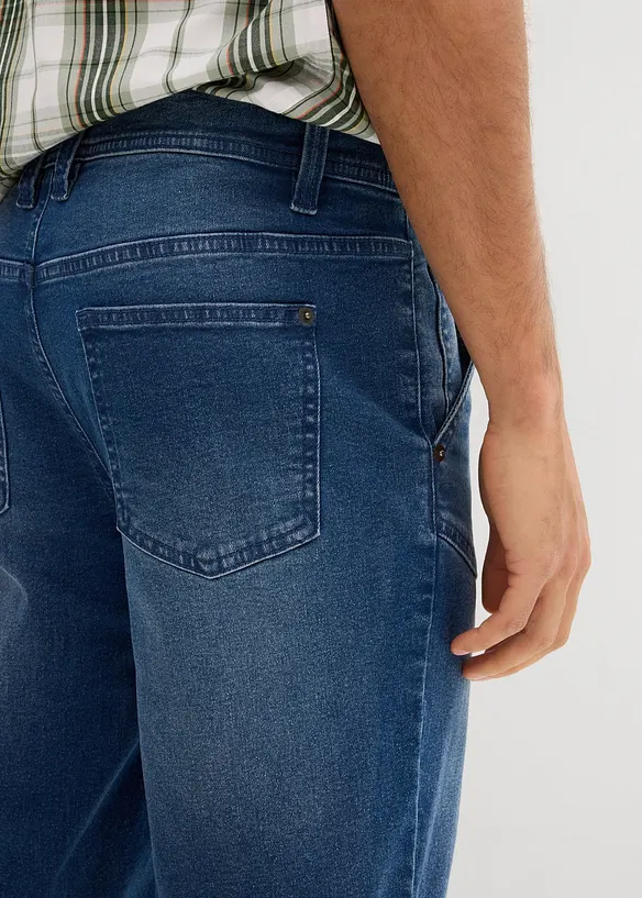 Long bermuda en jean extensible, Regular, bonprix