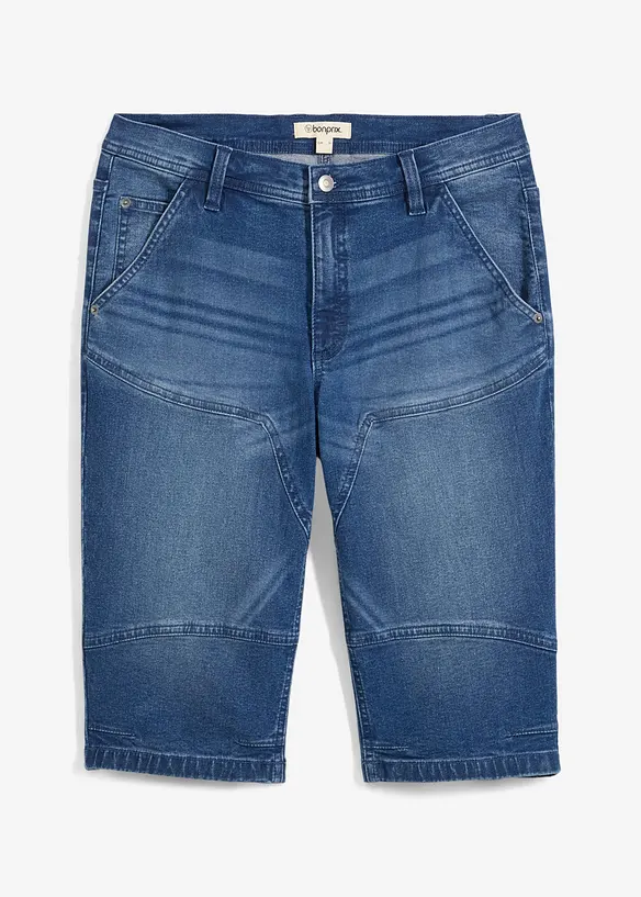 Long bermuda en jean extensible, Regular, bonprix