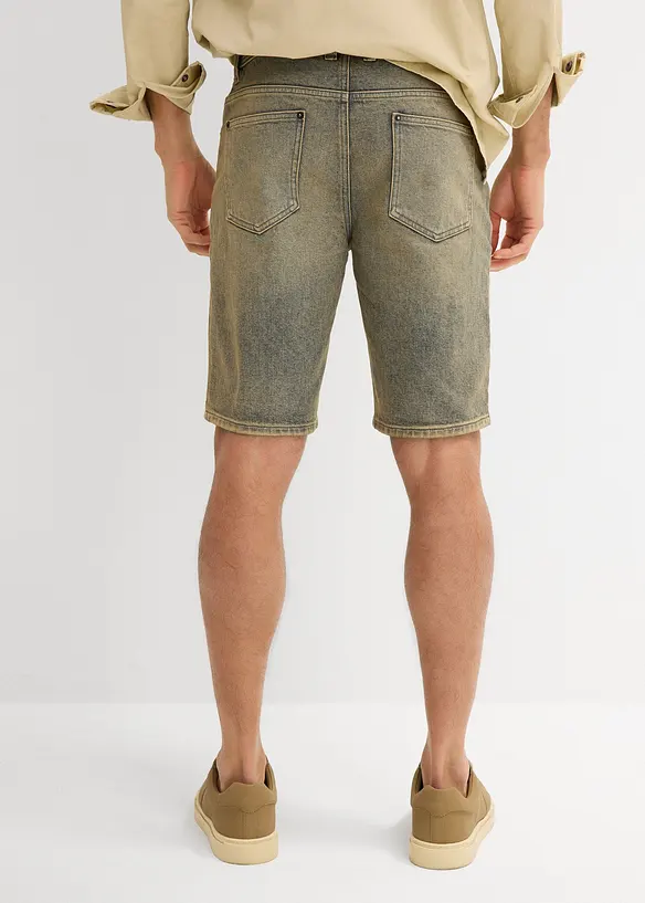 Bermuda en jean délavé effet sali, Regular, bonprix