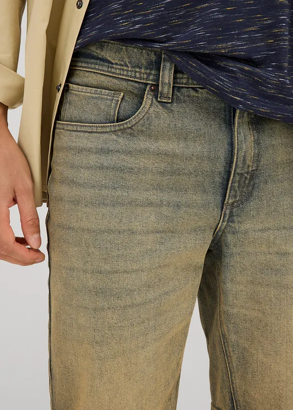 Bermuda en jean délavé effet sali, Regular, bonprix