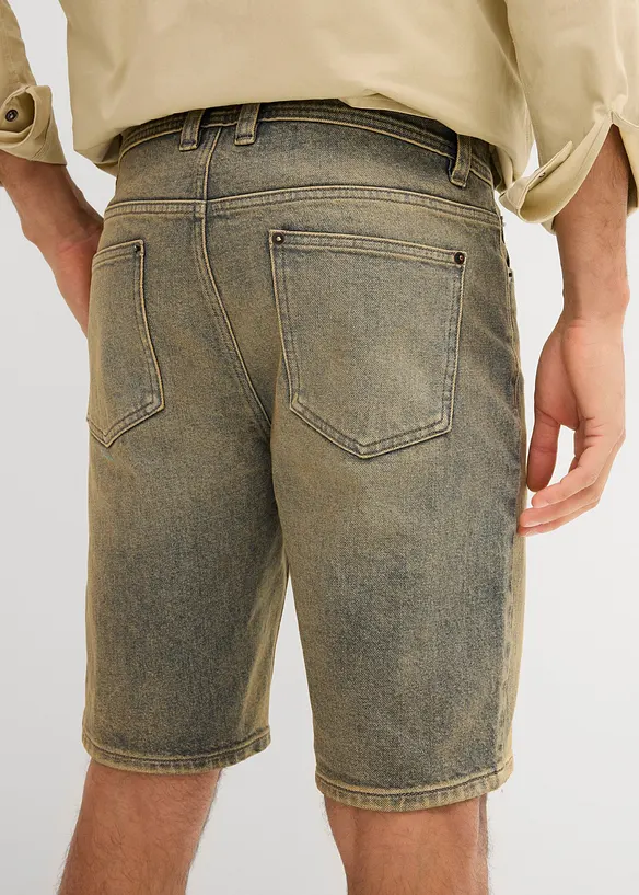 Bermuda en jean délavé effet sali, Regular, bonprix