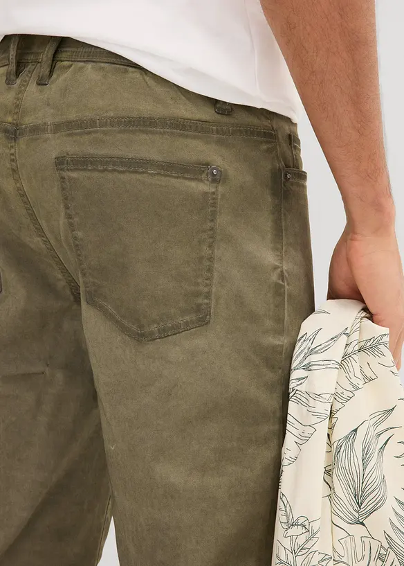 Bermuda long en toile délavée, regular, bonprix