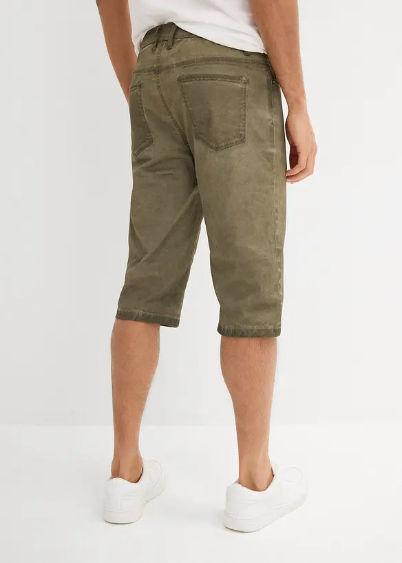 Bermuda long en toile délavée, regular, bonprix