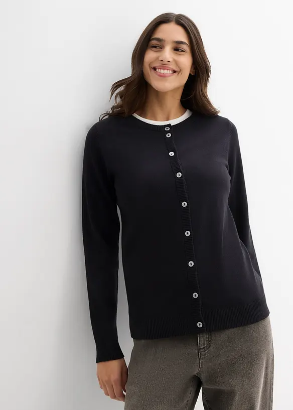 Gilet en maille, col rond, bonprix