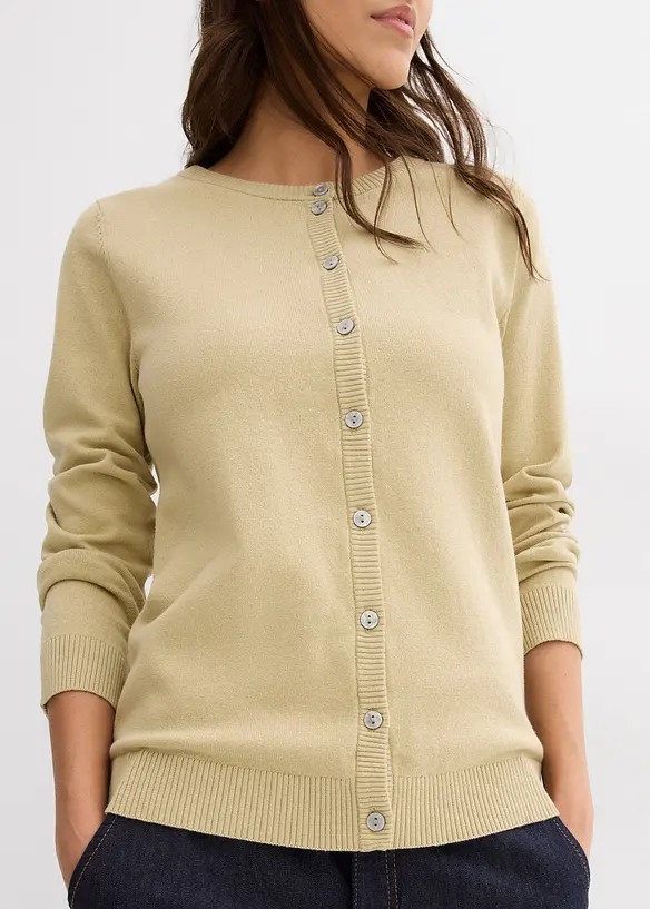 Gilet en maille, col rond, bonprix