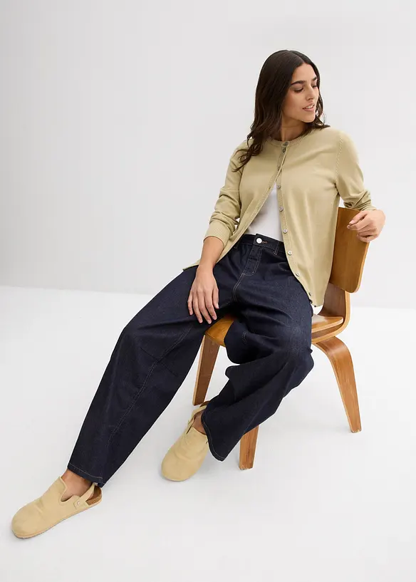 Gilet en maille, col rond, bonprix