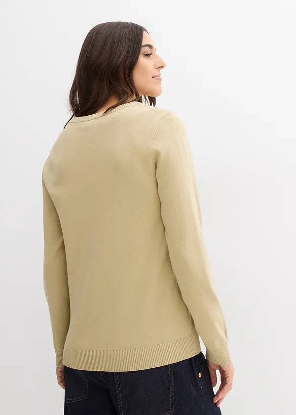 Gilet en maille, col rond, bonprix