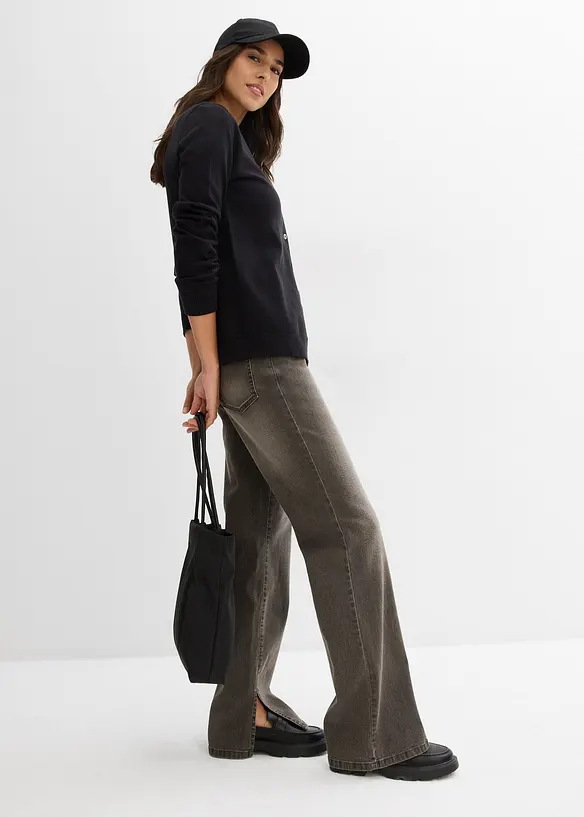 Gilet en maille, col rond, bonprix