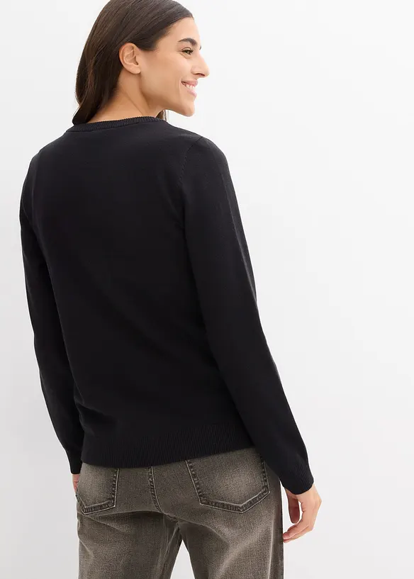 Gilet en maille, col rond, bonprix