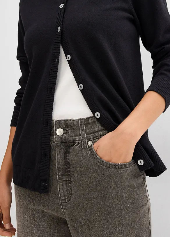 Gilet en maille, col rond, bonprix