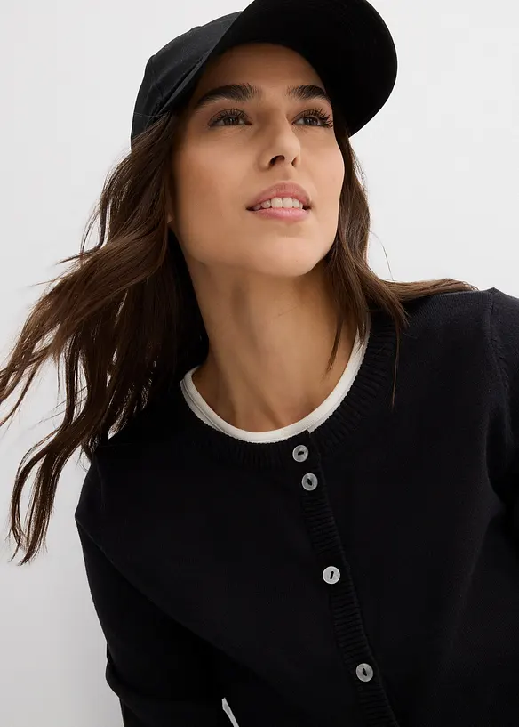 Gilet en maille, col rond, bonprix