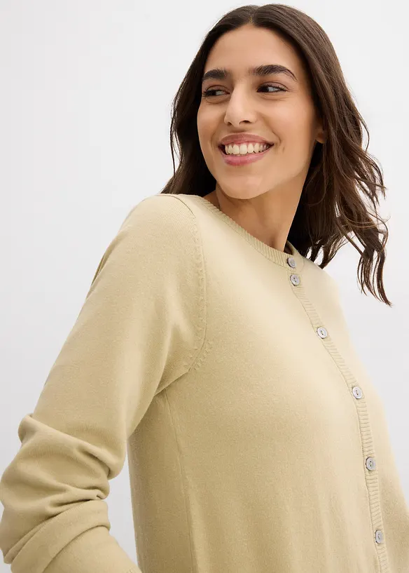 Gilet en maille, col rond, bonprix