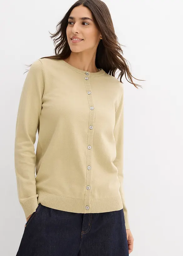 Gilet en maille, col rond, bonprix