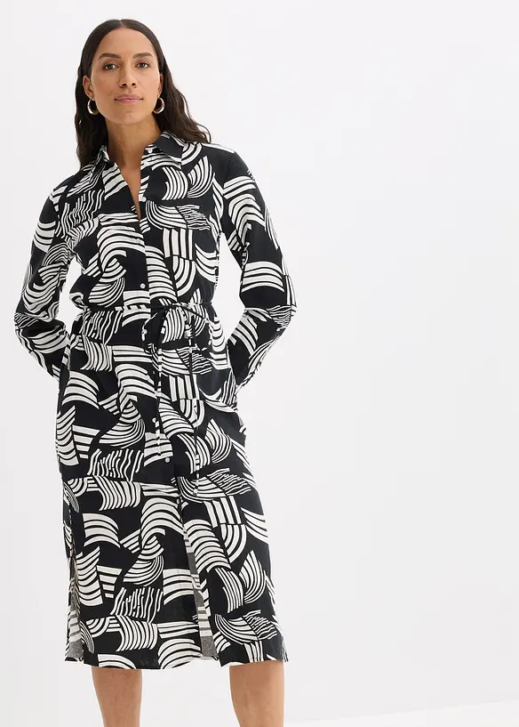 Robe-chemise légère en lin majoritaire, bonprix