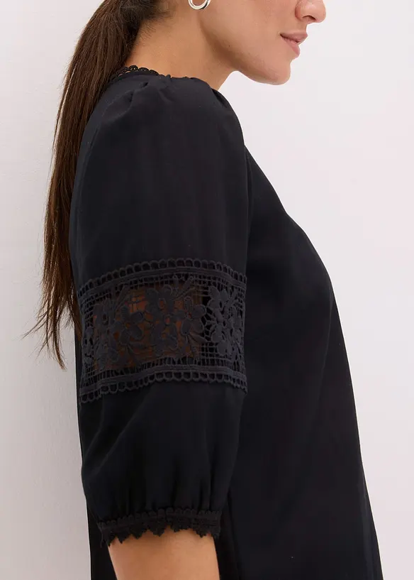 Blouse manches courtes contenant du lin, bonprix