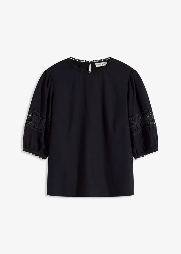 Blouse manches courtes contenant du lin, bonprix