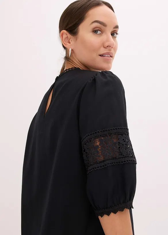 Blouse manches courtes contenant du lin, bonprix