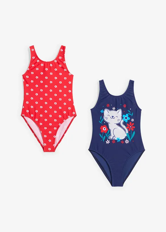 Lot de 2 maillots 1 pièce, bonprix