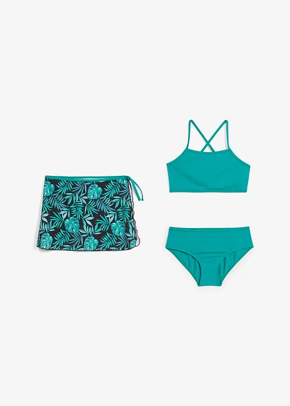 Bikini et jupette de bain (ens. 3 pces), bonprix
