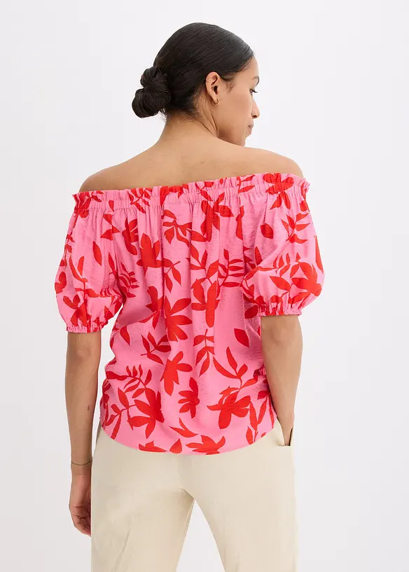 Blouse col Bardot imprimée en viscose mélangée, bonprix