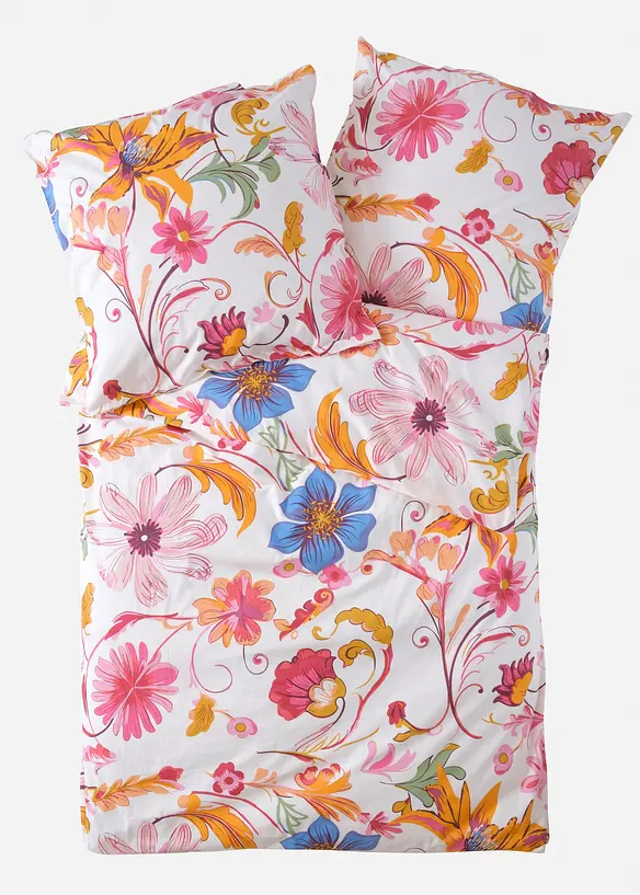 Parure de lit en percale, motif floral, bonprix