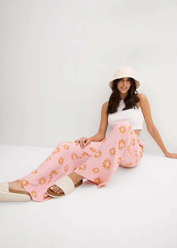 Pantalon taille élastiquée en viscose douce, bonprix