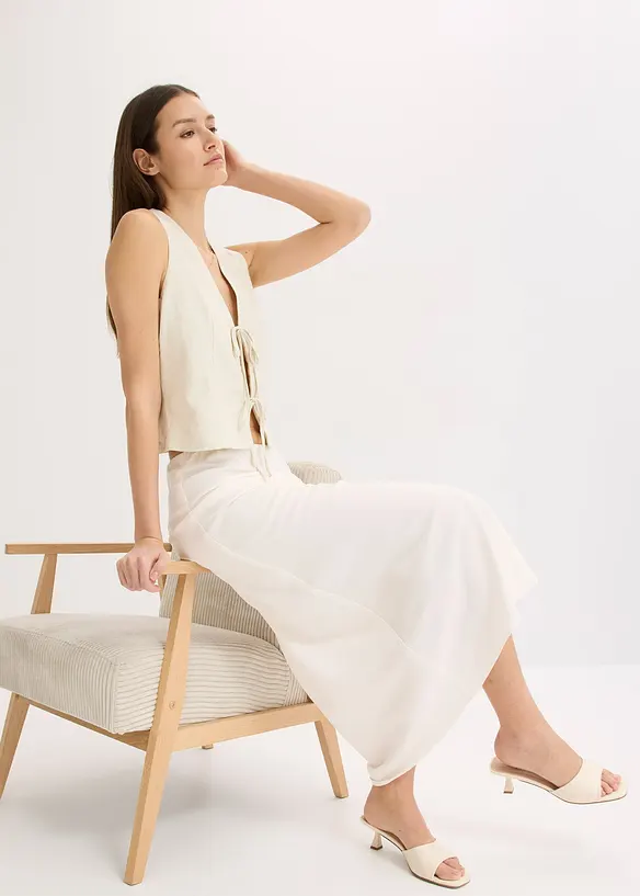 Jupe midi en satin, bonprix