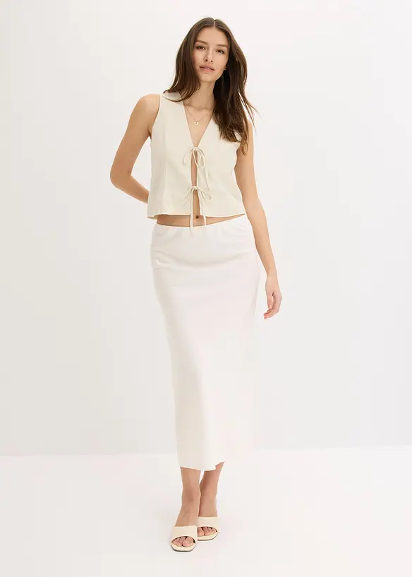 Jupe midi en satin, bonprix