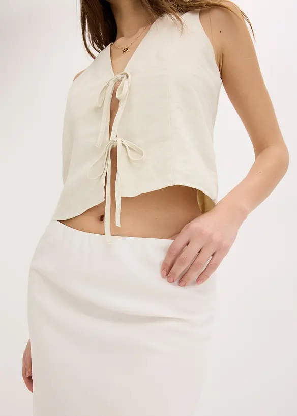 Jupe midi en satin, bonprix