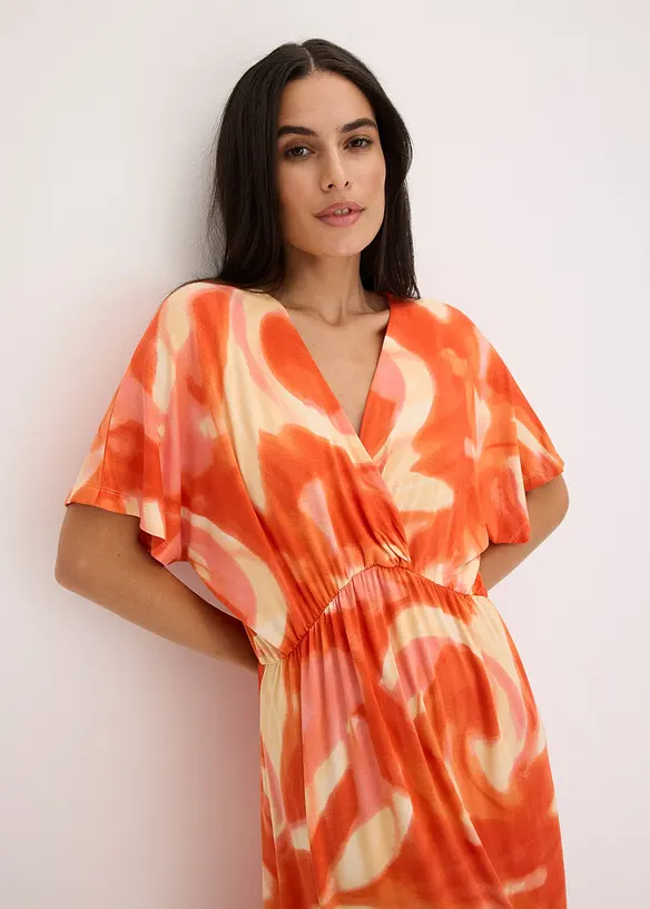 Robe longue à imprimé batik, en viscose douce et extensible, bonprix