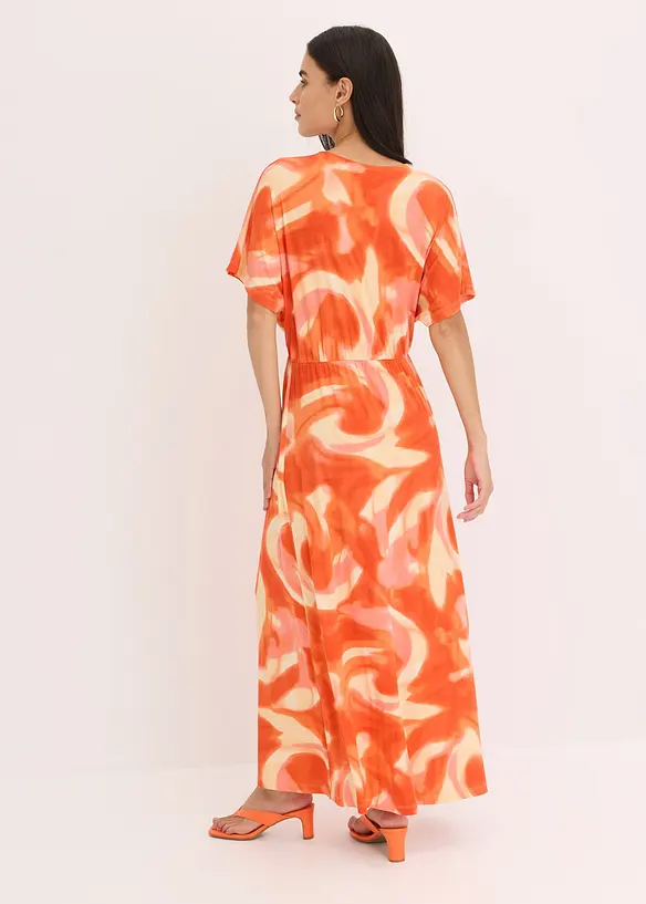 Robe longue à imprimé batik, en viscose douce et extensible, bonprix