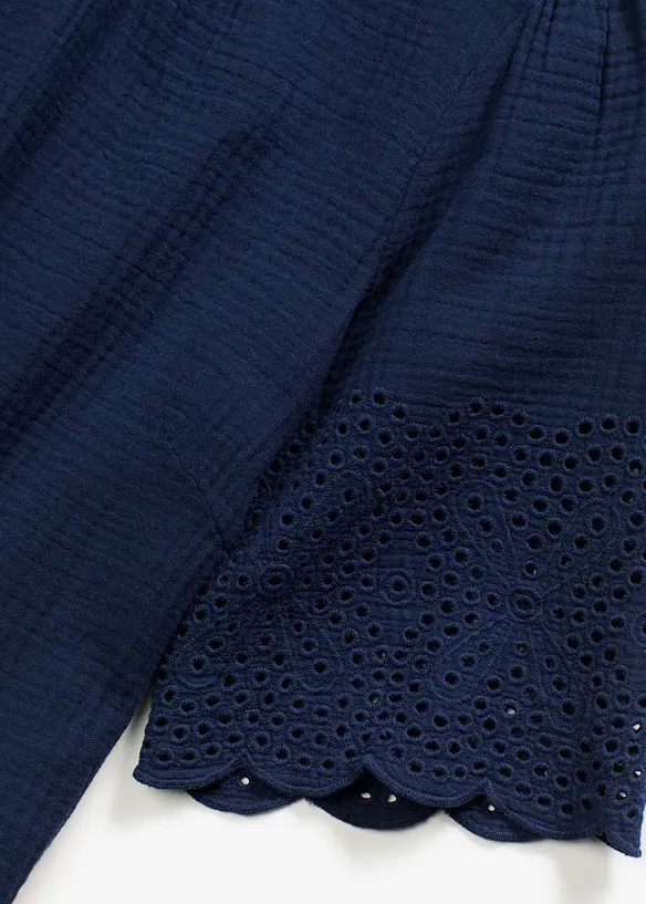 Robe en gaze de coton à broderies anglaises, bonprix