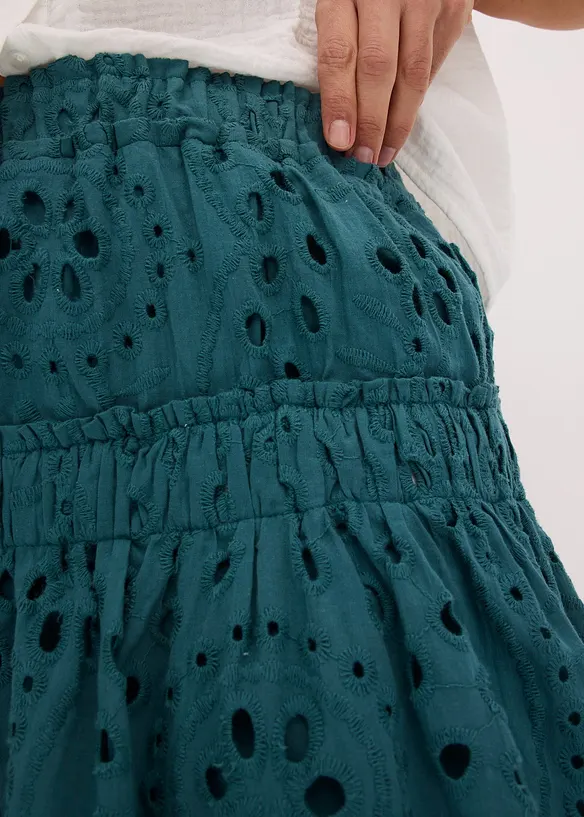 Mini-jupe en broderie anglaise, bonprix