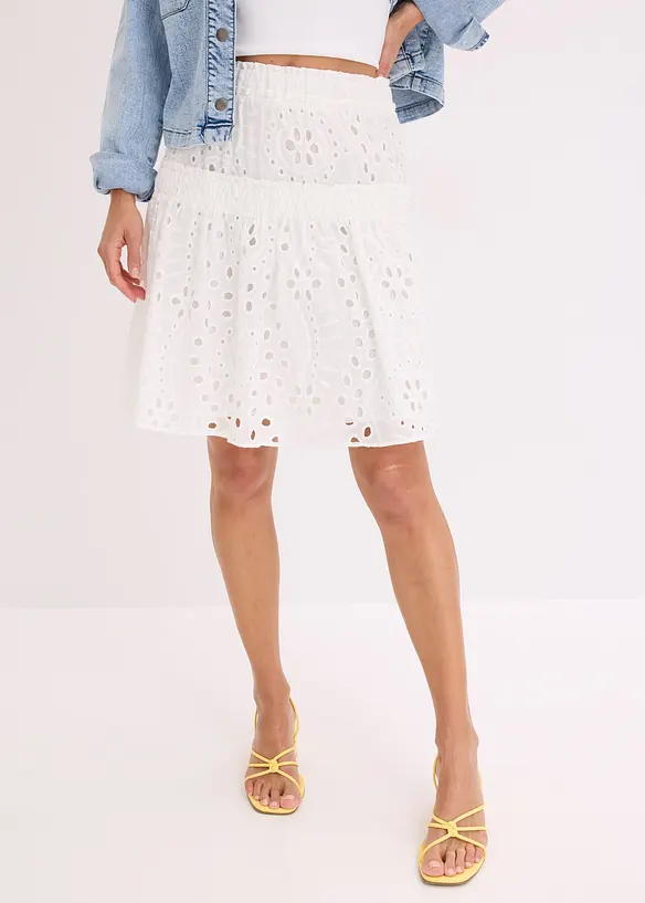 Mini-jupe en broderie anglaise, bonprix