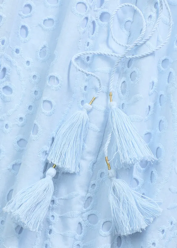 Robe midi à broderies anglaises, bonprix