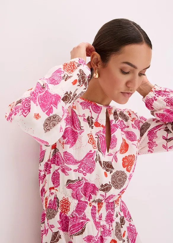 Robe courte en gaze de coton, bonprix