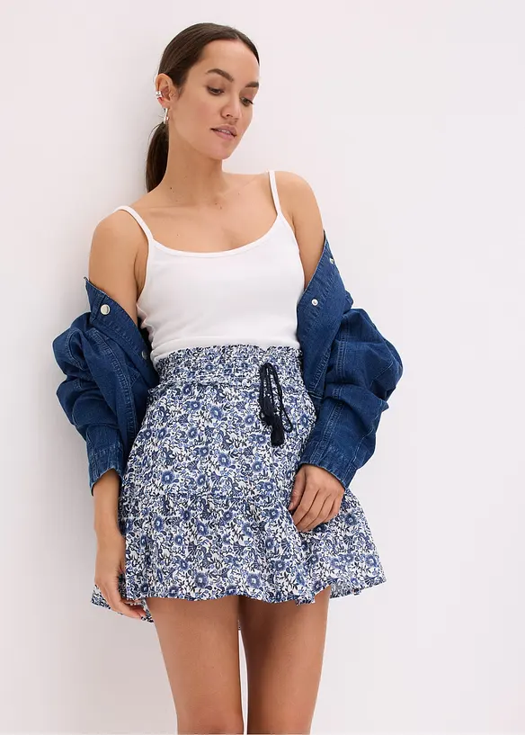 Mini-jupe bohème en coton léger, bonprix