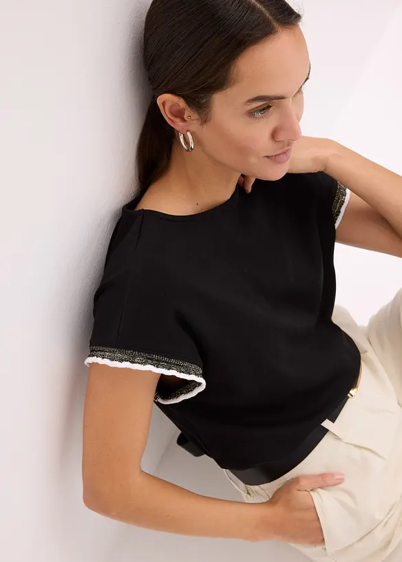 T-shirt à bordure contrastante, bonprix