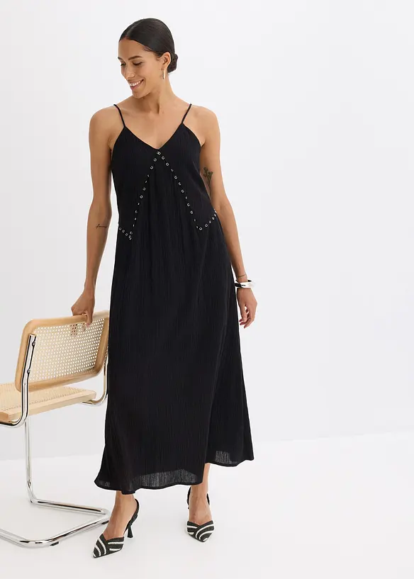 Robe longue orné d’œillets, bonprix