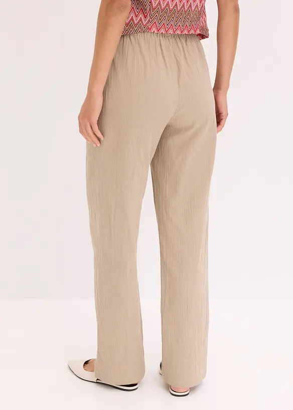Pantalon large et textur&eacute;, bonprix