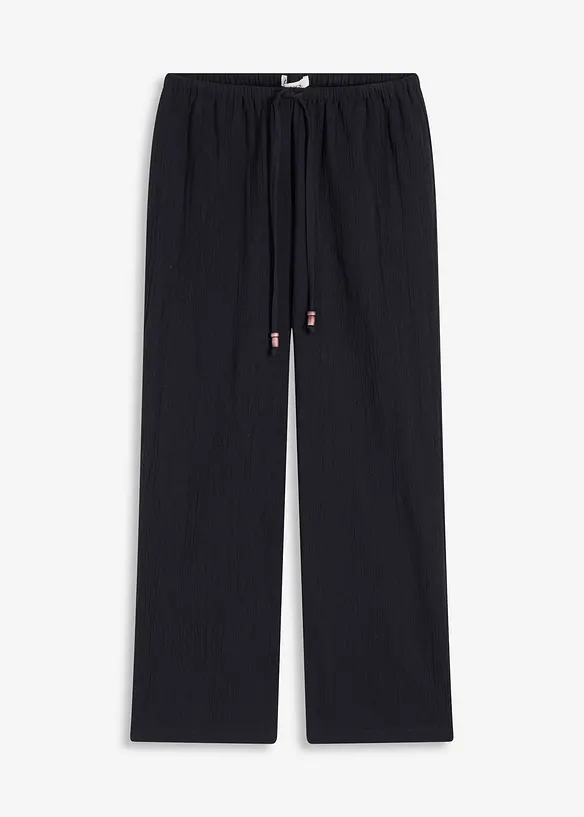 Pantalon large et texturé, bonprix